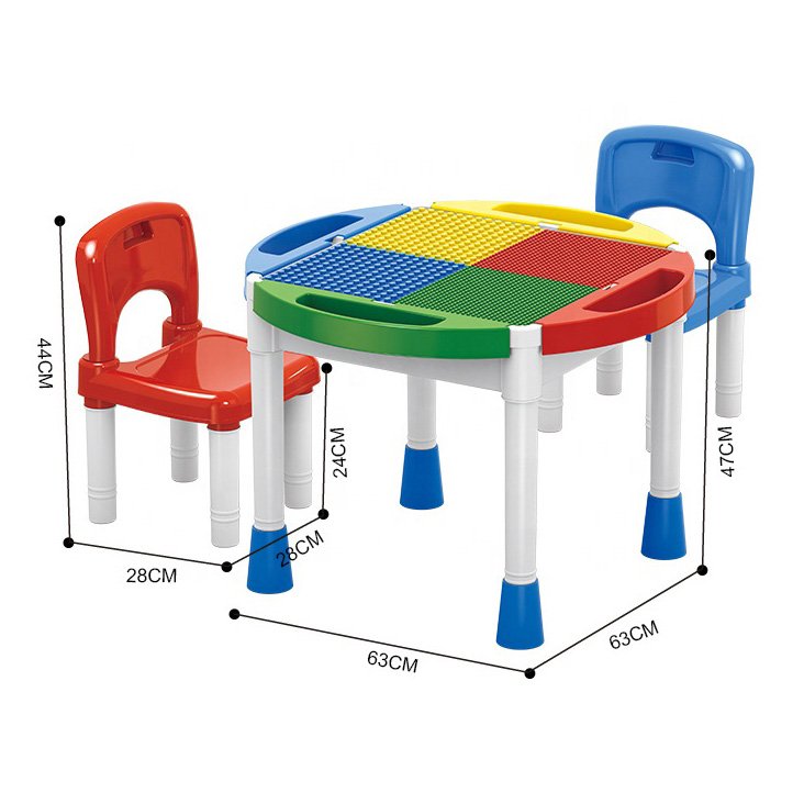 Стіл для Лего + 2 стільці з конструктором 1000 деталей  