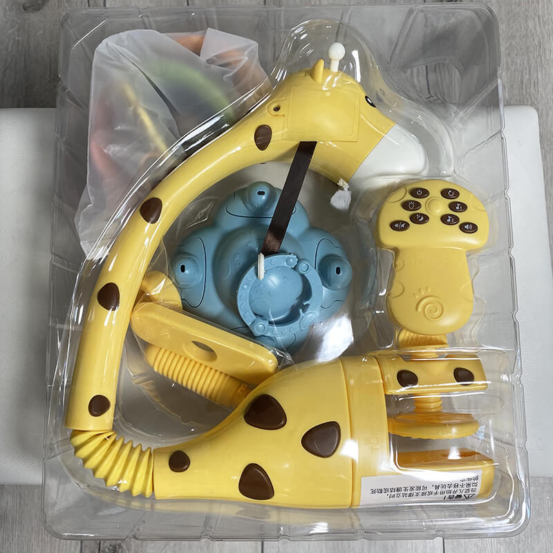 Мобіль-карусель на ліжечко для немовлят жовтий Жираф з проекцією, музикою і пультом керування ДУ - Premium  