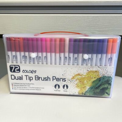 Набір лінерів 72 шт. Dual Tip Brush Pens на водній основі двосторонні  