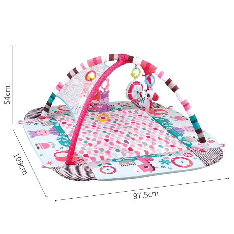 Розвиваючий килимок для немовлят "Звірі" 5 в 1 з дугами і бортиками  