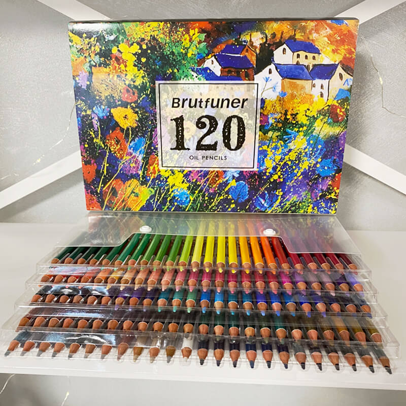 Подарунковий набір кольорових масляних олівців Brutfuner 120 шт. кольорові  