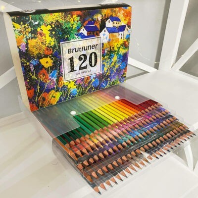 Подарунковий набір кольорових масляних олівців Brutfuner 120 шт. кольорові  