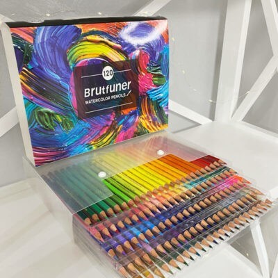 Подарунковий набір кольорових акварельних олівців Brutfuner 120 шт. кольорові  