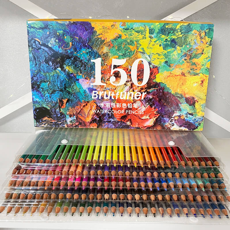 Подарунковий набір кольорових акварельних олівців Brutfuner 150 шт. кольорові  