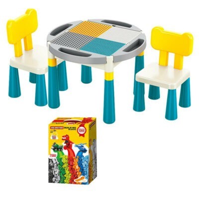 Стіл для Лего + 2 стільці з конструктором 1000 деталей  