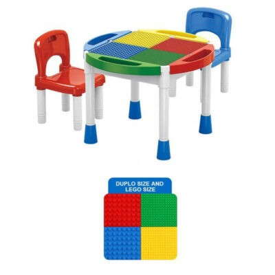 Стіл для Лего стандарт і Лего Дупло з 2-ма стільцями (різнокольоровий)  